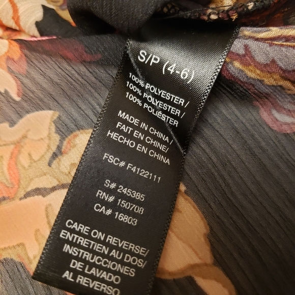 Black Floral Sheer Blouse Size - Picture 12 of 13